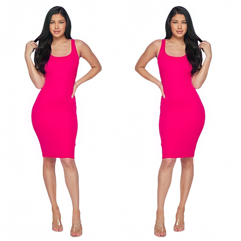 - Sleeveless Ribbed Dress